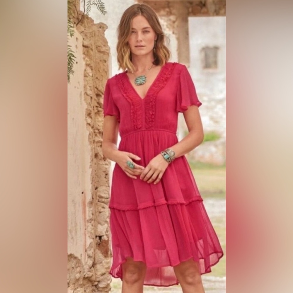 Sundance Monaco Meet-up Dress with Ruffle Sleeves